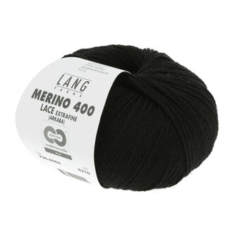 Lang Yarns Merino 400 Lace  - 004 Zwart