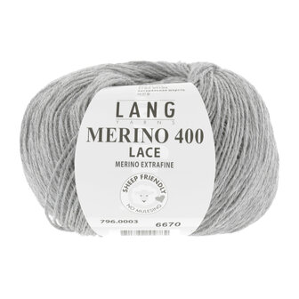 Lang Yarns Merino 400 Lace  - 003 Muisgrijs