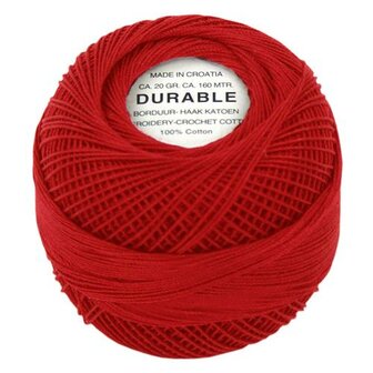 Durable,  borduur- haakkatoen - Kleur 1025 Rood