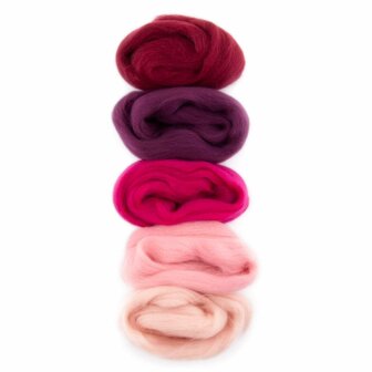 Europese Merino Lontwol &ndash; Kleur 3, donkerrood/roze 