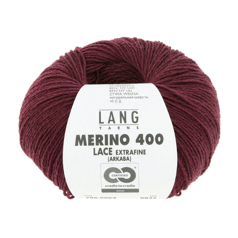 Lang Yarns Merino 400 Lace  - 064 Bordeaux