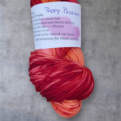 WeStYarn Deluxe Sock- Poppy Passion