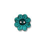 Knoop kokosnoot Bloem  - 15mm Turquoise  (  (23051/2105)